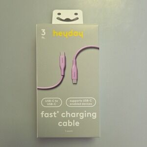 Heyday 3 FT Fast Charging Cable USB-C To USB-C, Lavender Purple